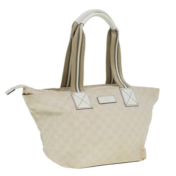 GUCCI GG Canvas Sherry Line Tote Bag White - Picture 1 of 16